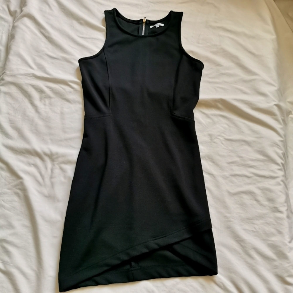 Fitted Little Black Dress With Gold Back Zipper